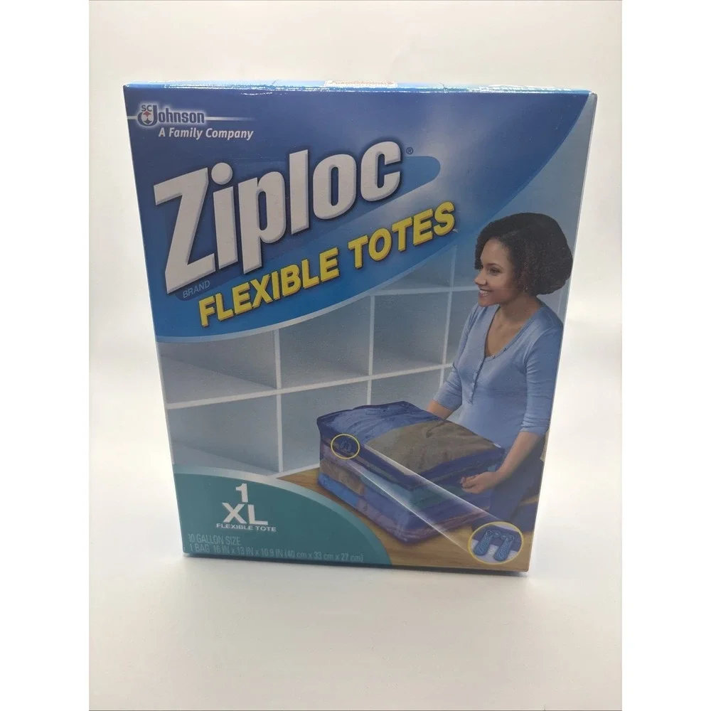 3 Ziploc XL X-Large Flexible Storage Totes 10 Gallon Clear Plastic New